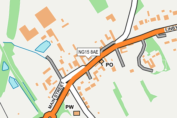 NG15 8AE map - OS OpenMap – Local (Ordnance Survey)