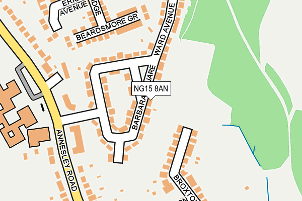 NG15 8AN map - OS OpenMap – Local (Ordnance Survey)