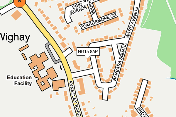 NG15 8AP map - OS OpenMap – Local (Ordnance Survey)