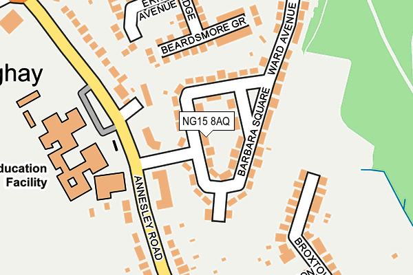 NG15 8AQ map - OS OpenMap – Local (Ordnance Survey)