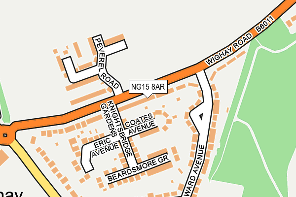 NG15 8AR map - OS OpenMap – Local (Ordnance Survey)