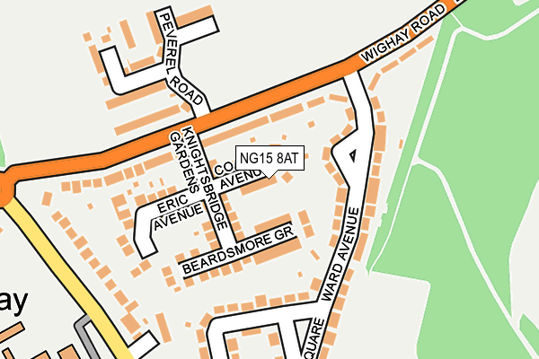 NG15 8AT map - OS OpenMap – Local (Ordnance Survey)