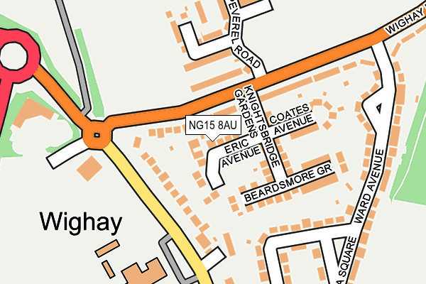 NG15 8AU map - OS OpenMap – Local (Ordnance Survey)