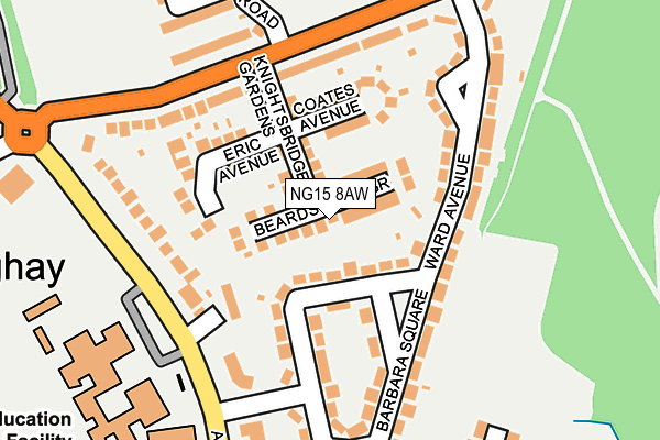 NG15 8AW map - OS OpenMap – Local (Ordnance Survey)