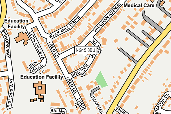 NG15 8BU map - OS OpenMap – Local (Ordnance Survey)
