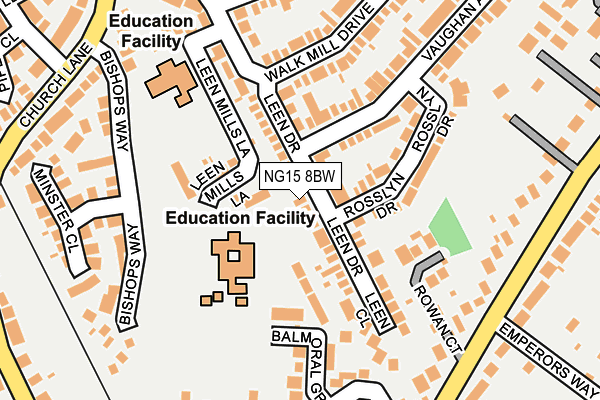 NG15 8BW map - OS OpenMap – Local (Ordnance Survey)