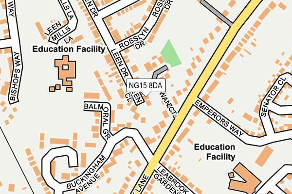 NG15 8DA map - OS OpenMap – Local (Ordnance Survey)