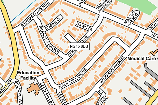 NG15 8DB map - OS OpenMap – Local (Ordnance Survey)