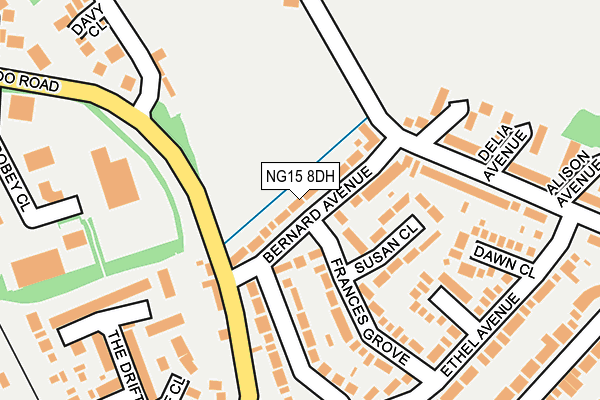 NG15 8DH map - OS OpenMap – Local (Ordnance Survey)