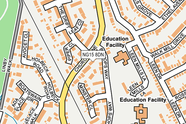 NG15 8DN map - OS OpenMap – Local (Ordnance Survey)