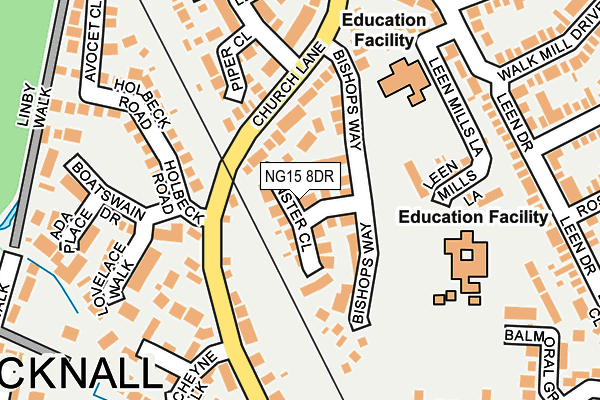 NG15 8DR map - OS OpenMap – Local (Ordnance Survey)