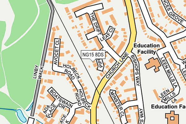 NG15 8DS map - OS OpenMap – Local (Ordnance Survey)