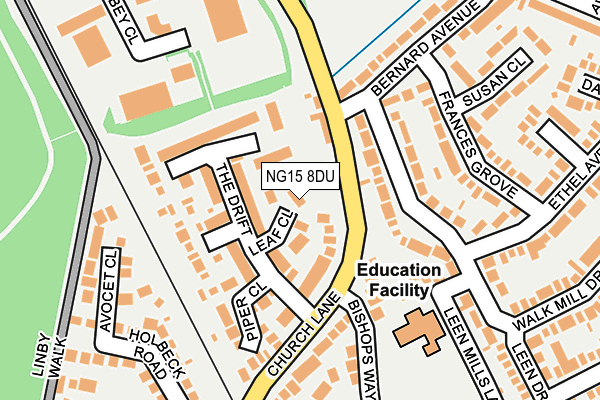 NG15 8DU map - OS OpenMap – Local (Ordnance Survey)