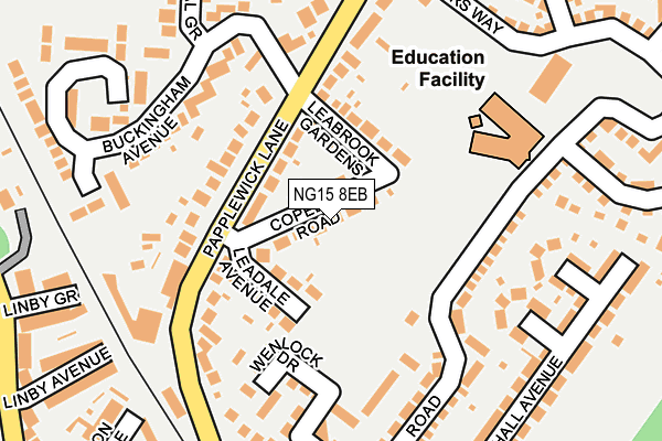 NG15 8EB map - OS OpenMap – Local (Ordnance Survey)