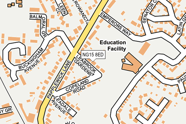 NG15 8ED map - OS OpenMap – Local (Ordnance Survey)