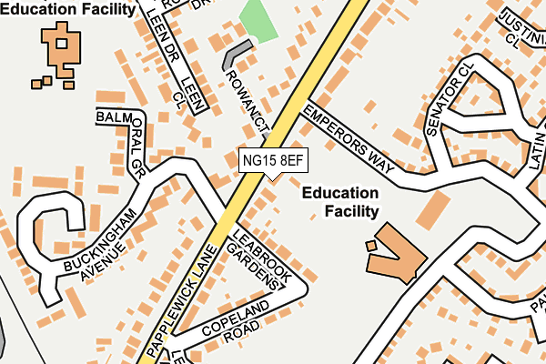 NG15 8EF map - OS OpenMap – Local (Ordnance Survey)