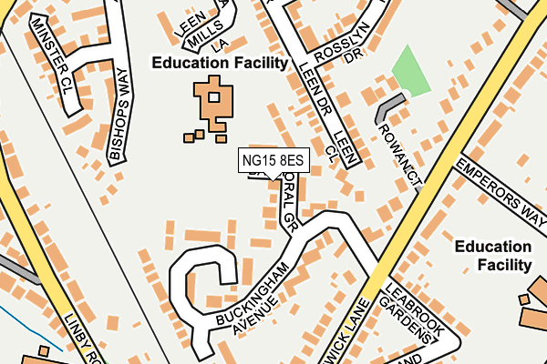 NG15 8ES map - OS OpenMap – Local (Ordnance Survey)