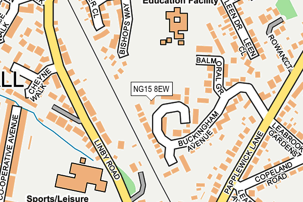 NG15 8EW map - OS OpenMap – Local (Ordnance Survey)