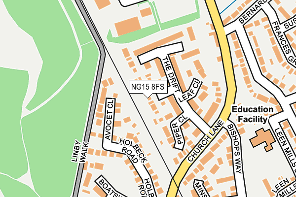 NG15 8FS map - OS OpenMap – Local (Ordnance Survey)
