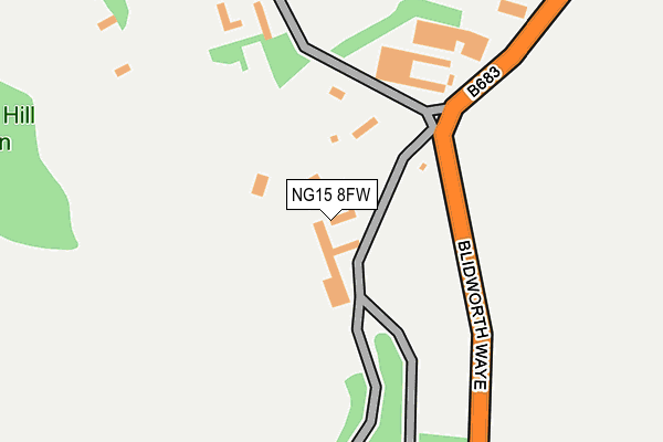 NG15 8FW map - OS OpenMap – Local (Ordnance Survey)