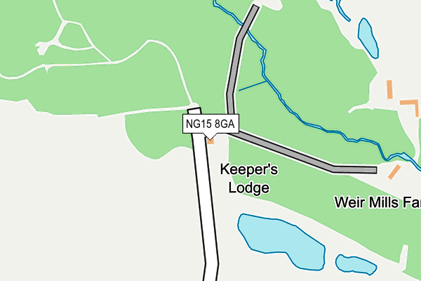 NG15 8GA map - OS OpenMap – Local (Ordnance Survey)