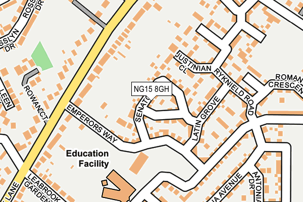 NG15 8GH map - OS OpenMap – Local (Ordnance Survey)