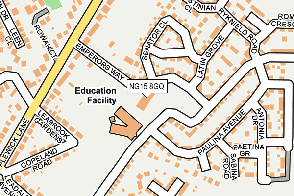 NG15 8GQ map - OS OpenMap – Local (Ordnance Survey)