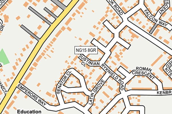 NG15 8GR map - OS OpenMap – Local (Ordnance Survey)