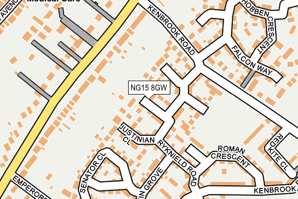 NG15 8GW map - OS OpenMap – Local (Ordnance Survey)