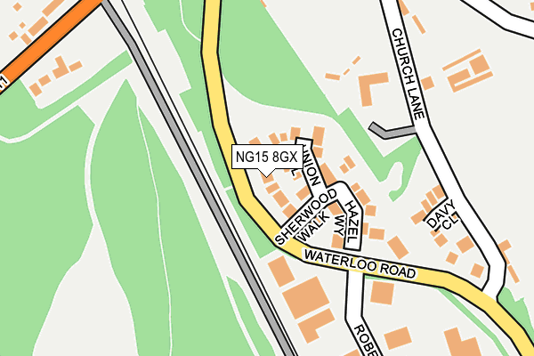 NG15 8GX map - OS OpenMap – Local (Ordnance Survey)
