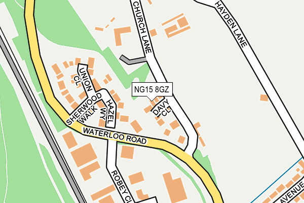 NG15 8GZ map - OS OpenMap – Local (Ordnance Survey)