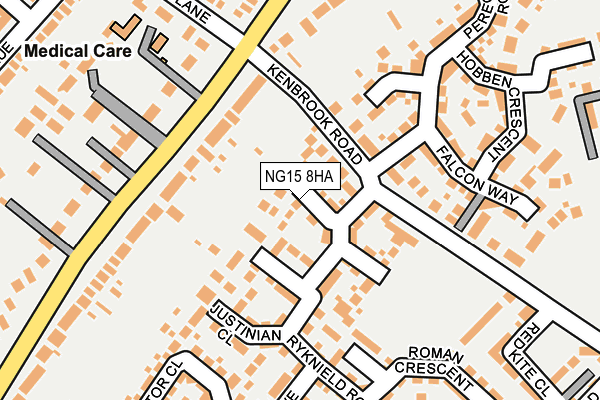 NG15 8HA map - OS OpenMap – Local (Ordnance Survey)
