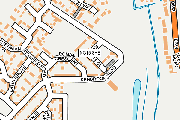 NG15 8HE map - OS OpenMap – Local (Ordnance Survey)