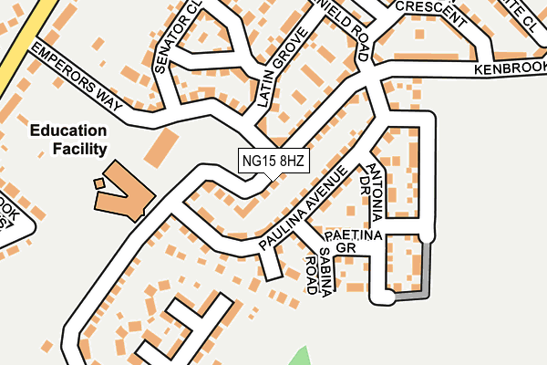 NG15 8HZ map - OS OpenMap – Local (Ordnance Survey)