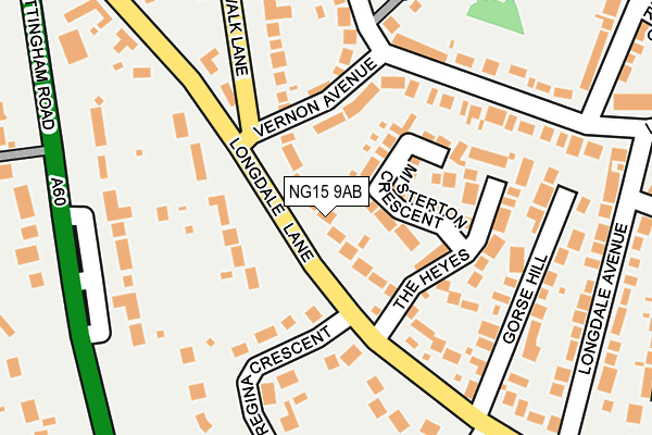NG15 9AB map - OS OpenMap – Local (Ordnance Survey)