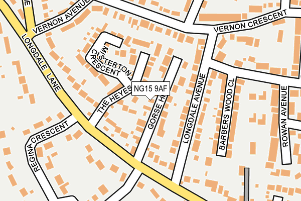 NG15 9AF map - OS OpenMap – Local (Ordnance Survey)