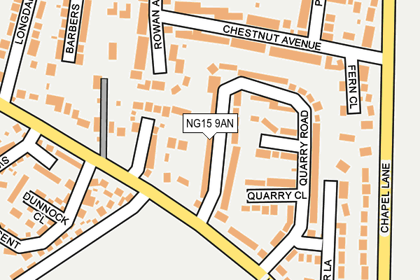 NG15 9AN map - OS OpenMap – Local (Ordnance Survey)