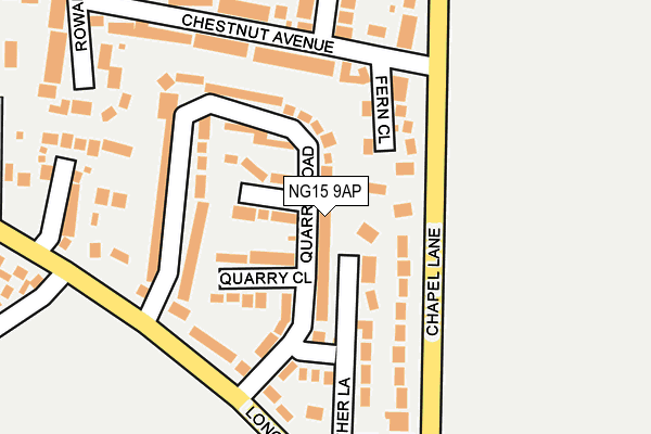 NG15 9AP map - OS OpenMap – Local (Ordnance Survey)