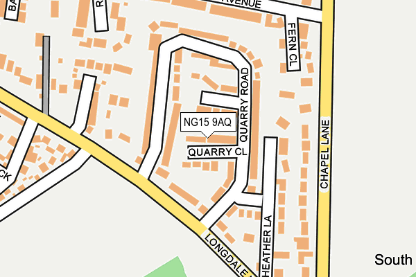 NG15 9AQ map - OS OpenMap – Local (Ordnance Survey)