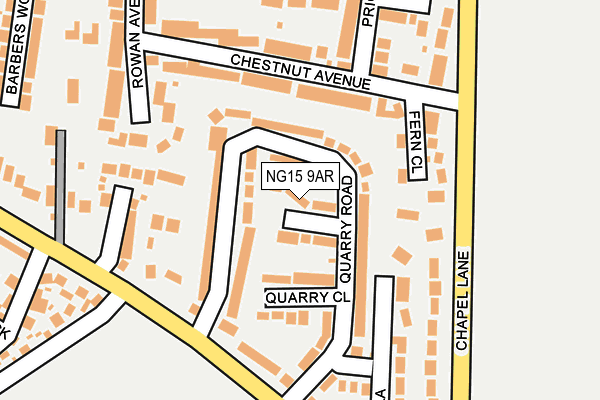 NG15 9AR map - OS OpenMap – Local (Ordnance Survey)