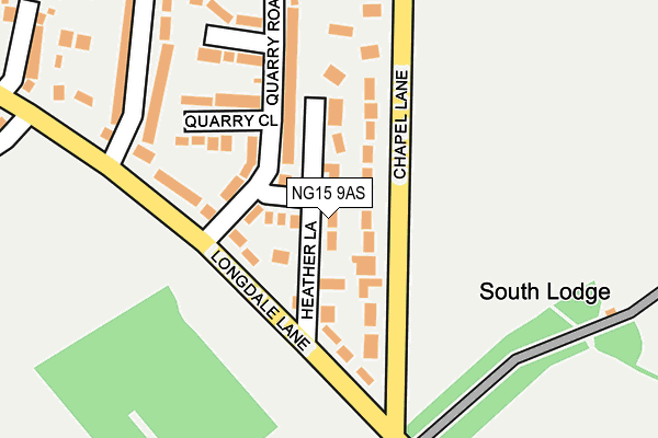 NG15 9AS map - OS OpenMap – Local (Ordnance Survey)
