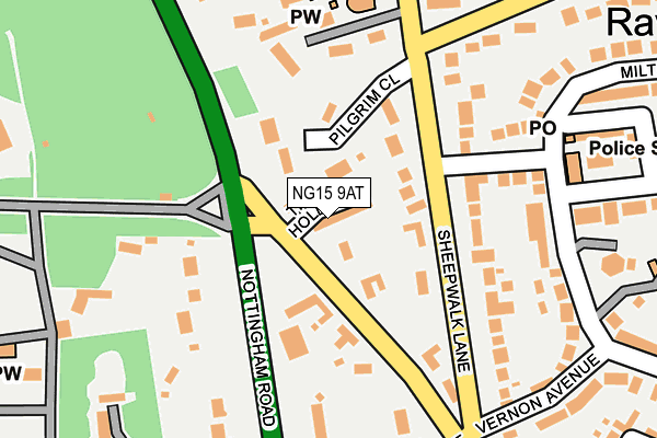 NG15 9AT map - OS OpenMap – Local (Ordnance Survey)