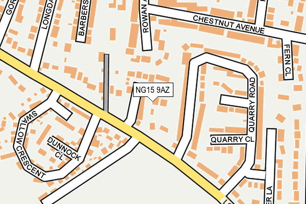 NG15 9AZ map - OS OpenMap – Local (Ordnance Survey)