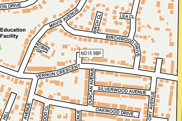 NG15 9BP map - OS OpenMap – Local (Ordnance Survey)