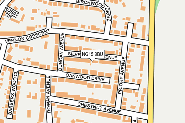 NG15 9BU map - OS OpenMap – Local (Ordnance Survey)