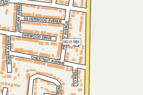 NG15 9BX map - OS OpenMap – Local (Ordnance Survey)