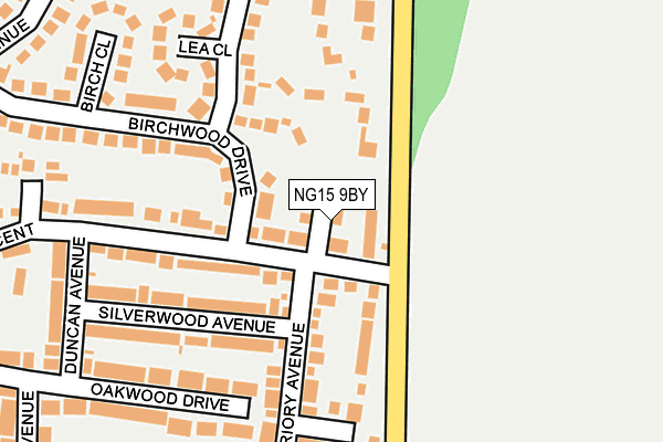 NG15 9BY map - OS OpenMap – Local (Ordnance Survey)