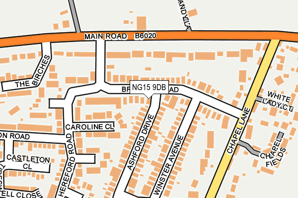 NG15 9DB map - OS OpenMap – Local (Ordnance Survey)