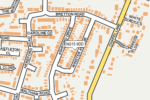 NG15 9DD map - OS OpenMap – Local (Ordnance Survey)