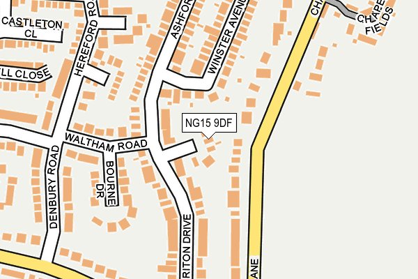 NG15 9DF map - OS OpenMap – Local (Ordnance Survey)